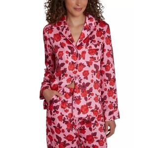 LOFT Pink and Red Floral Pajama Set